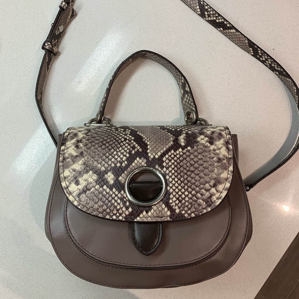 NWT Michael Kors Gray Snakeskin Satchel Bag Purse